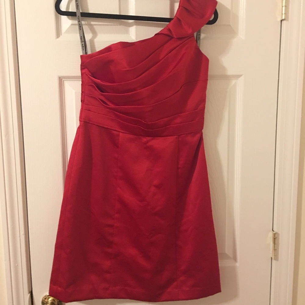 Red Cocktail Satin Dress